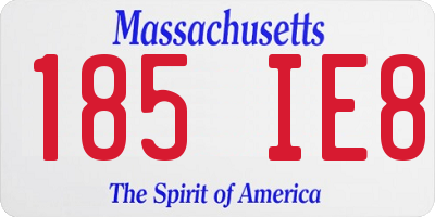 MA license plate 185IE8