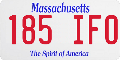 MA license plate 185IF0