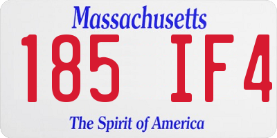 MA license plate 185IF4