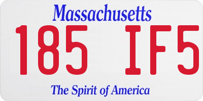 MA license plate 185IF5