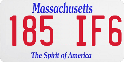 MA license plate 185IF6