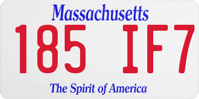 MA license plate 185IF7