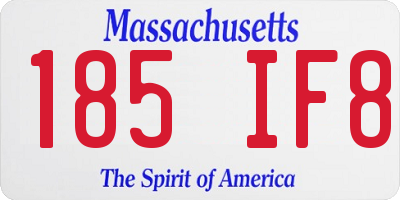 MA license plate 185IF8