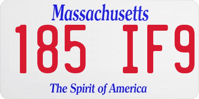 MA license plate 185IF9