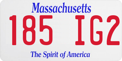 MA license plate 185IG2