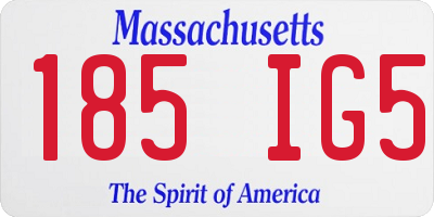 MA license plate 185IG5