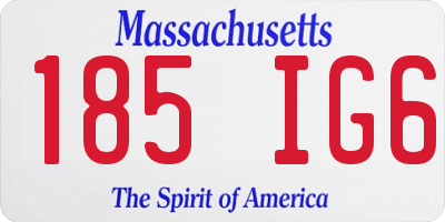 MA license plate 185IG6