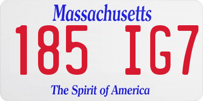 MA license plate 185IG7