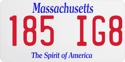 MA license plate 185IG8