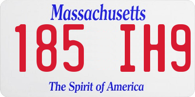 MA license plate 185IH9