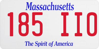 MA license plate 185II0