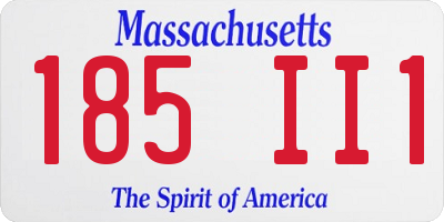 MA license plate 185II1