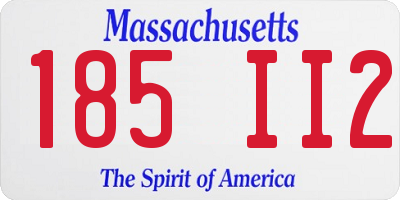 MA license plate 185II2