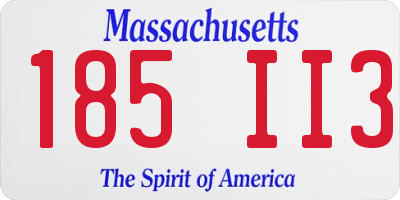 MA license plate 185II3