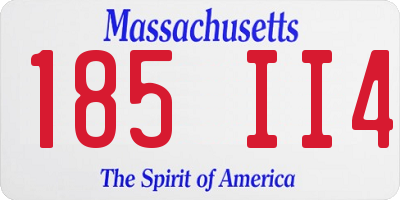 MA license plate 185II4