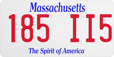 MA license plate 185II5