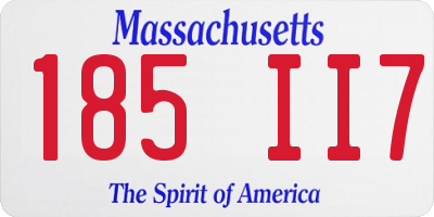 MA license plate 185II7