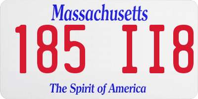 MA license plate 185II8