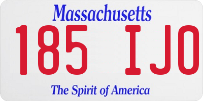 MA license plate 185IJ0