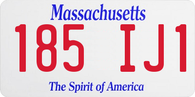 MA license plate 185IJ1