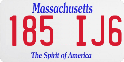 MA license plate 185IJ6