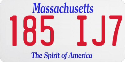 MA license plate 185IJ7