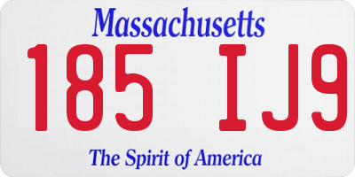 MA license plate 185IJ9