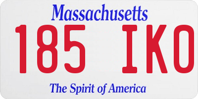 MA license plate 185IK0
