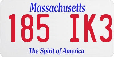 MA license plate 185IK3
