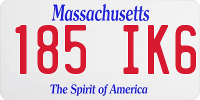 MA license plate 185IK6