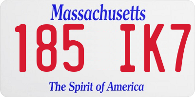 MA license plate 185IK7