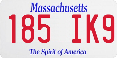 MA license plate 185IK9