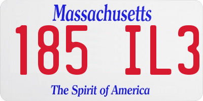 MA license plate 185IL3