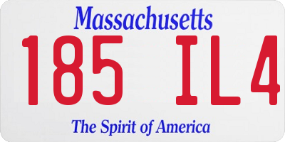 MA license plate 185IL4