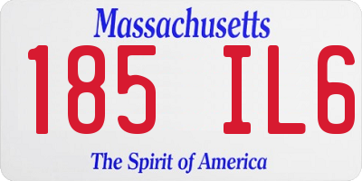 MA license plate 185IL6