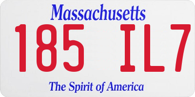 MA license plate 185IL7