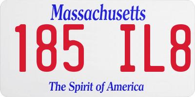 MA license plate 185IL8