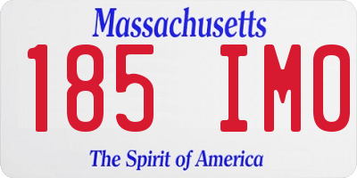MA license plate 185IM0