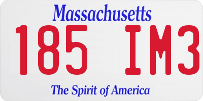 MA license plate 185IM3