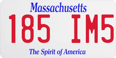 MA license plate 185IM5