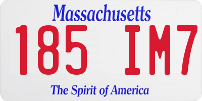 MA license plate 185IM7