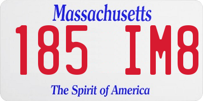 MA license plate 185IM8