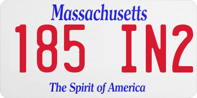 MA license plate 185IN2