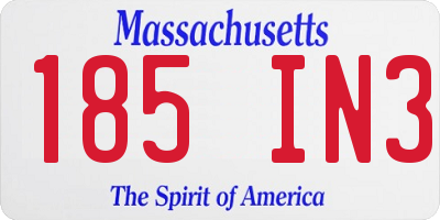 MA license plate 185IN3