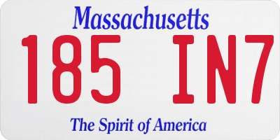 MA license plate 185IN7
