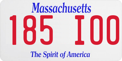 MA license plate 185IO0