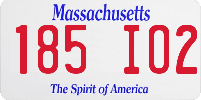 MA license plate 185IO2
