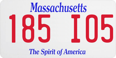MA license plate 185IO5