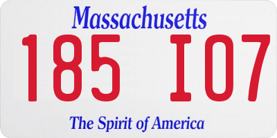 MA license plate 185IO7