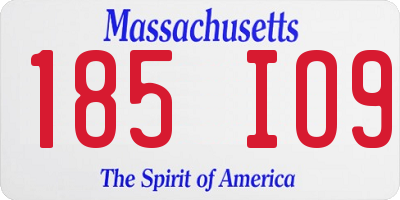 MA license plate 185IO9